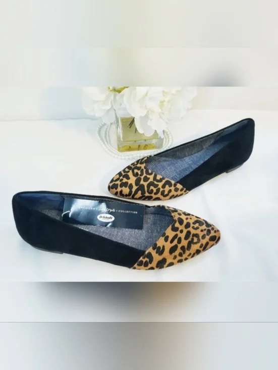 Dr. Scholl's Allow Leopard Print Pointed Toe Flats Memory Foam Cool Fit NWT - Picture 2 of 12
